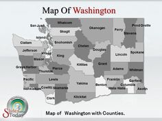 a map of washington with the states highlighted