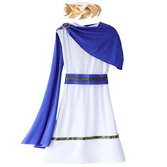 PRICES MAY VARY. 【Grecian Toga Costume Set】:Package Includes 1*Greek Toga Costume+1*Gold Greek Headdress+1* Blue Shawls+1*Belt,Practical costume kit, enough to meet your kids multiple dreams of stage performances and theme parties,Travel back in time to ancient Greece and Rome, makes your kids love history. 【Suitable for 3-12 Years Boys】:We Have 2 sizes for choice, 3-7 Years, 8-12 Years, Suitable for kids toddler boys,Please choose according to the Size Chart. 【Greek Garments Material】:Made of p Toga Party Costume, Greek Toga, Greek God Costume, Toga Costume, Roman Costume, Pretend Play Costumes, Toga Party, Greek Costume, Carnival Dress