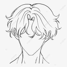 the face of a young man with long hair, black and white line art drawing