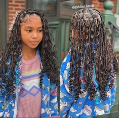 These boho braids for kids 😍. Check out 100 more cute back to school braided hairstyles for kids that will guarantee you stress free school mornings. Nine Year Old Hairstyles, Kids Weave Hairstyles, Hairstyles For 12 Year Girl Black, Sew In For Kids, Hairstyles For Black Girls Kids 10-11, Kids Boho Braids, Pre Teen Hairstyles, Goddess Braids For Kids