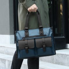 SPECIFICATIONSStyle: Normcore/MinimalistSize: 15 InchesPattern Type: SolidOrigin: CN(Origin)Model Number: Men briefcaseMaterial Composition: oxfordMain Material: nylonLining Material: polyesterItem Width: 15cmItem Weight: 0.95kgItem Type: BriefcasesItem Length: 42cmItem Height: 33cmInterior: Computer InterlayerInterior: Interior Zipper PocketInterior: Cell Phone PocketHandle/Strap Type: Soft HandleGender: MENExterior: Solid BagColor: Blue/BlackClosure Type: zipperBrand Name: wellvo Modern Large Capacity Shoulder Bag For School, Large Capacity Casual Crossbody Briefcase, Casual Large Capacity Crossbody Briefcase, Blue Rectangular Canvas Bag With Top Carry Handle, Blue Rectangular Shoulder Bag For Business, Blue Square Shoulder Bag With Top Carry Handle, Blue Square Shoulder Bag With Top Handle, Blue Bags With Large Capacity And Double Handle, Casual Large Capacity Shoulder Bag Briefcase