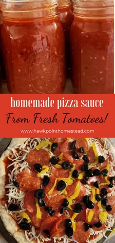 homemade pizza sauce from fresh tomatoes and black olives is the perfect way to use up leftover pizza