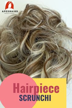 Messy bun hairpiece scrunchie blonde brown grey hair color Brown Grey Hair Color, Brown Grey Hair, Hair Issues, Ponytail Hair Extensions, Bun Hair