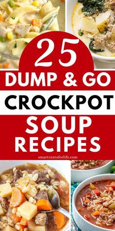 images with budget recipes and showing 25 dump and go crockpot soup recipes Easy Dump And Go Crockpot, Dump And Go Crockpot, Easy Crockpot Soup, Crockpot Dump Recipes, Slow Cooker Soups, Fall Crockpot Recipes, Crockpot Soup, Easy Dinner Recipes Crockpot, Dump Meals