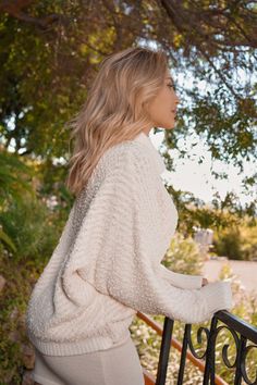 Popcorn Sweater, Rose Sweater, Feminine Look, Sugar And Spice, Winter Day, Ivory Color, Cozy Sweaters, Cold Winter, Dolman Sleeve