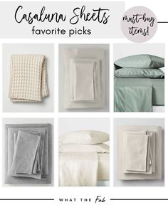 white and grey bedding with the words castle sheets favorite picks