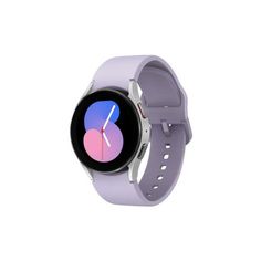 the samsung galaxy watch active is shown in lila, with an image of a heart on it