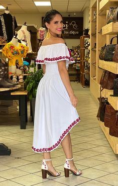 Mexican Asymmetrical Dress. Size S 2X. Floral Embroidered Dress. Traditional Mexican Dress. Artisanal Mexican Party Dress. Latina Style. - Etsy Traditional Embroidered A-line Dress, One-shoulder Embroidered Fitted Dress, Embroidered Off-shoulder Dress For Vacation, One-shoulder Summer Dress With Floral Embroidery, Off-shoulder Fitted Festival Dress, Fitted Off-shoulder Festival Dress, Bohemian One-shoulder White Dress, Bohemian White One-shoulder Dress, Traditional One-shoulder Fitted Dress