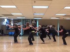 a group of people in a dance class