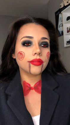 Jigsaw Costume Women, Saw Halloween Costume, Saw Costume, Saw Makeup, Jigsaw Costume, Jigsaw Halloween, Saw Halloween, Halloween Makeup Diy