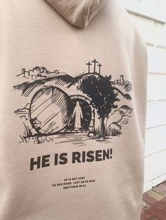 Risen Just As He Said, God In Heaven, Christian Clothing Brand, Jesus Clothes, Christian Shirts Designs, Church Shirt, Young T, He Is Risen, Christian Clothing