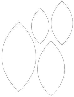 four leaf shapes cut out on a white background