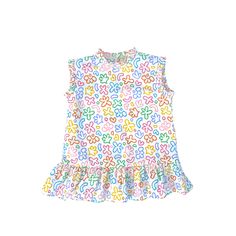 drop waist dress for girls Casual Dress With Ruffle Hem For Playdate, Playful Cotton Dresses For Daywear, Cotton Graphic Print Dress For Daywear, Sleeveless Cotton Dress With Graphic Print, Playful Summer Dresses With Graphic Print, Cotton Dresses With Graphic Print In Cute Style, Playful Printed Dresses For Playtime, Playful Graphic Print Summer Dresses, Playful Sleeveless Daywear Dresses