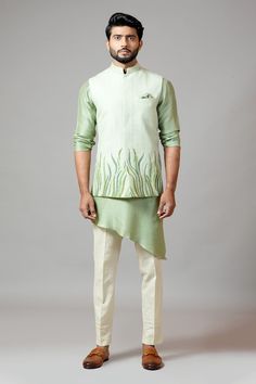 Embroidered Bundi & Kurta Set Nehru Jacket With Kurta, Nehru Jacket For Men, Boys Waistcoat, Best Man's Outfit, Stylish Men Wear, Mens Wear Wedding, Gents Kurta Design