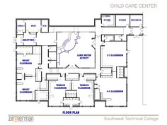 the floor plan for a child care center