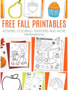 the free fall printables for kids to color and learn how to use them