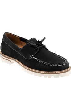 Casual Plain Toe Loafers For Boating, Casual Boating Loafers With Plain Toe, Casual Moc Toe Loafers With Vibram Sole, Casual Boat Shoes With Vibram Sole And Round Toe, Casual Moccasins With Lug Sole And Round Toe, Casual Slip-on Boat Shoes With Vibram Sole, Casual Leather Moccasins With Lug Sole, Casual Lace-up Loafers With Lug Sole, Wedge Dress Shoes