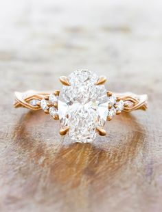 caption2.09ct oval diamond Oval Wedding Ring And Band Sets, Oval Cluster Engagement Ring, Oval Engagement Ring Gold, Vintage Oval Engagement Rings, Art Nouveau Engagement Ring, Gold Oval Engagement Ring, Art Deco Rose, Ring Inspo, Deco Rose