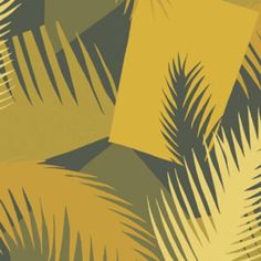 a palm tree leaf pattern in yellow and green