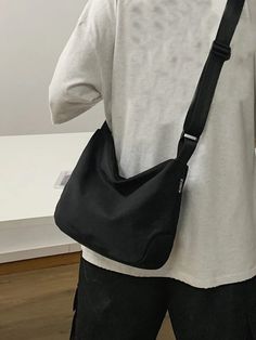 High School Students University Freshman multifunctional sling bag shoulder bag casual bag Men Minimalist Nylon Crossbody Bag, Handbag Schoolbag For Travel,College,Outdoors,Sports,Commute | SHEIN USA Casual Minimalist Outfit, Sling Bag Outfit, University Freshman, Nylon Crossbody Bag, Adjustable Bag, Novelty Bags, Vogue Fashion