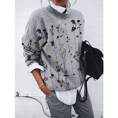 Elegant Sweater, Retro Streetwear, Winter Pullover, Comfortable Sweater, Knit Sweaters, Sweater Collection, Beautiful Sweater, Print Style, Elegant Shirt