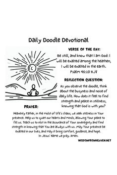 daily doodle devotional Psalm 46:10, Psalm 3, Christian Bible Study, Psalm 46 10