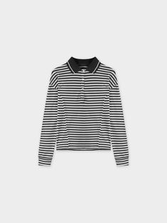 The Striped Collar Tee-Black/White, adds a touch of sophistication to any outfit. With its sleek and clean design, this tee is a versatile addition to your wardrobe. Teen Skirts, Dressy Tops, Dresses For Teens, Winter Looks, Clean Design, Kids Tops, Skirts For Sale, Winter Collection, Black Tee