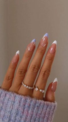 Sheer Nails, Her Nails, Round Nails, Nails Inspo, Purple Nails, Acrylic Nail Designs