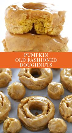 pumpkin old - fashioned doughnuts with peanut butter frosting