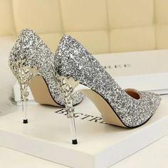 2024 Spring Summer New Crystal Sequins Bride Shoes High Heels Women's Fine Heel Versatile Pointed Toe Gown Single Shoes   Season: Summer Insole Material: PU Toe Shape: other Choice: yes Bride Heels, Glitter High Heels, Extreme High Heels, Gold High Heels, Silver High Heels, Basic Heels, Bridal Heels, Bride Shoes, Silver Heels