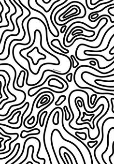 an abstract black and white pattern with wavy lines