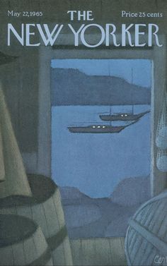 the new yorker magazine cover shows a boat in the water and an open window