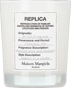 Margiela Candle, Replica Candle, Replica By The Fireplace, Fireplace Candle, Maison Margiela Replica, Dark Red Brown, Candles In Fireplace, Margiela Replica, Clove Oil