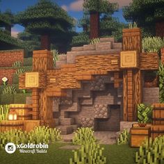 Castles Minecraft, Goldrobin Minecraft, Minecraft Entrance, Casa Do Hobbit, Minecraft Cave, Mine Entrance, Survival Day