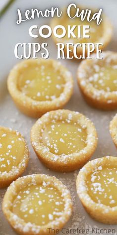 lemon curd cookie cups recipe on a baking sheet