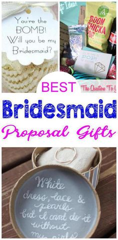 the best bridesmaid personal gifts are in this collage with text overlays