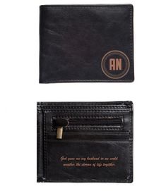 It's THE most personal, sentimental gift to give any man in your life. It's the World's best-selling personalized wallet with over 1000 reviews. Personalize our circle pattern leather wallet to create the perfect gift for your husband, boyfriend, groomsmen, father, or any man in your life. Check it out! #StreetStyle #swankybadger #Stylish #InstaStyle #customized #personalized #wallet #pocket #journal #giftforhim #mothersday #momsgift #groomsgift #bridesgift #christmasgift #santagift Black Wallets With Engraved Logo For Everyday Use, Father's Day Black Wallets With Card Slots, Black Wallets With Card Slots For Father's Day, Personalized Black Bifold Wallet, Black Bifold Wallet For Personalized Gift, Personalized Black Wallets As Gifts, Personalized Trifold Wallet For Father's Day, Bifold Wallet With Rfid Blocking For Father's Day, Rfid Blocking Bifold Wallet For Father's Day