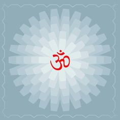 an om shan symbol on a blue background