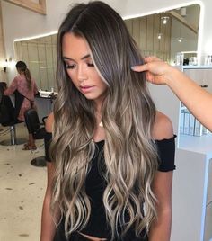 Brown Hair With Blonde Balayage, Icy Blonde Balayage, Balayage Long Hair, Ash Blonde Balayage, Balayage Hair Dark, Brunette Balayage Hair, Ash Blonde Hair