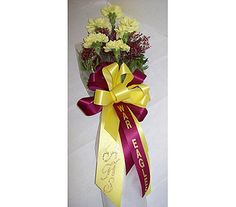 Sports bouquet Presentation Bouquet, Senior Pictures, Softball, Bottles Decoration, Glass Vase, To Create, Presentation, Vase