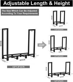 an image of the height and width of a metal rack with measurements for each shelf