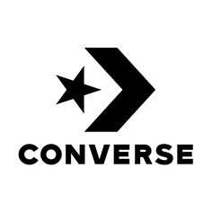 the converse logo is shown in black on a white background, with an arrow pointing up to