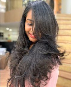 Long Feathered Cut for Thick Hair Layers For Thick Hair, Layered Haircuts For Thick Hair, One Length Hair, Layered Thick Hair, Haircuts For Thick Hair, Long Shag, Layered Hair With Bangs, Thick Hair Cuts