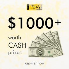 $ 1, 000 + worth cash prizes register now