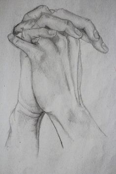 a pencil drawing of a hand holding something