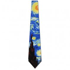 a tie with the starry night painting on it