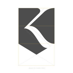 an image of a black and white square with the letter k in it's center