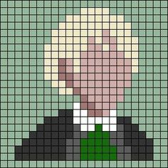 a pixellated image of a man in a suit and tie