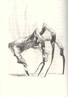 a black and white drawing of a spider crawling on its back with it's legs stretched out