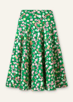 Cotton Poplin Lantana Print Maxi Skirt | ME+EM Playful Green Skirt For Spring, Green Full Skirt For Spring, Spring Green Gathered Skirt, Multicolor Flowy Skirt For Garden Party, Multicolor Floral Print Skirt For Garden Party, Multicolor Long Skirt For Garden Party, Green Flared Skirt With Floral Print, Playful Flowy Skirt For Spring, Lined Multicolor Skirt For Garden Party